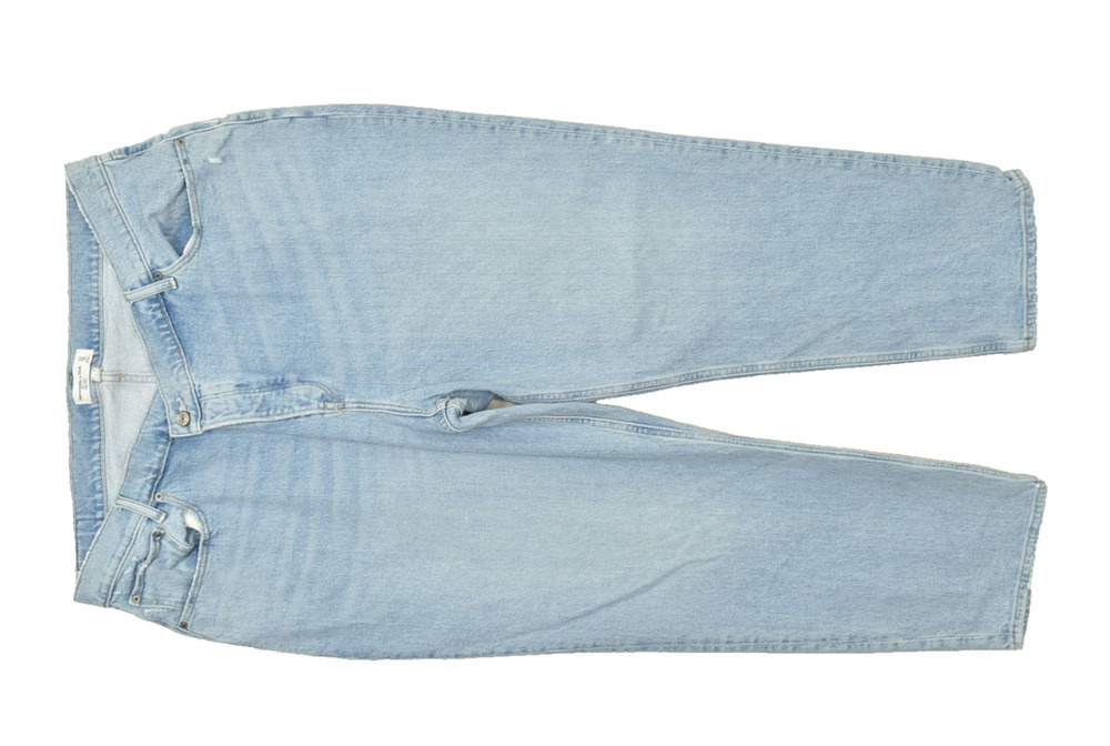 Abercrombie & Fitch The Dad High Rise Light Wash Jeans Blue Cotton Size 18 Short